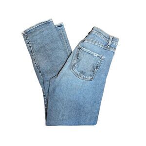 MCGUIRE Damn Fine High Rise Button Fly Jeans Medium Wash Distressed Size 26